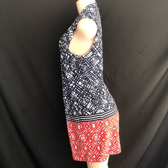 Robert Louis Medium Cardigan vest art navy red whi - Picture 5 of 7